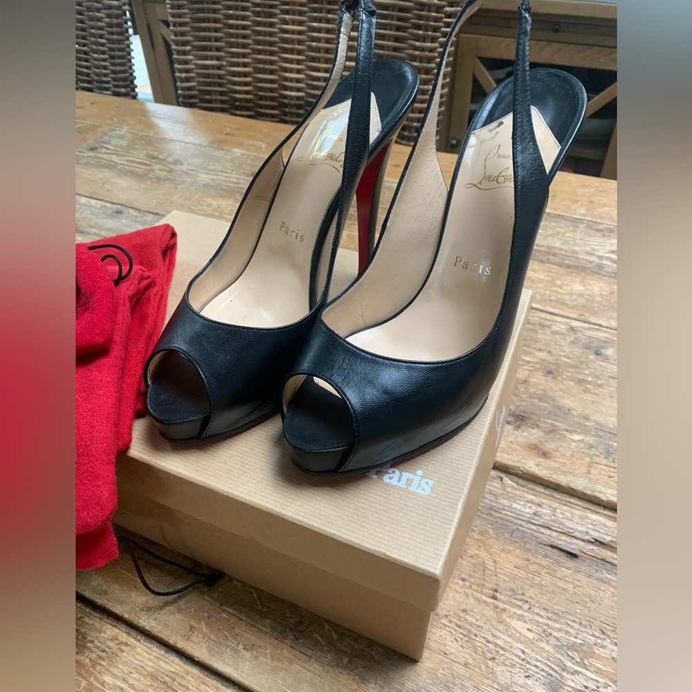 Christian Louboutin Authentic peep toe sling back pumps